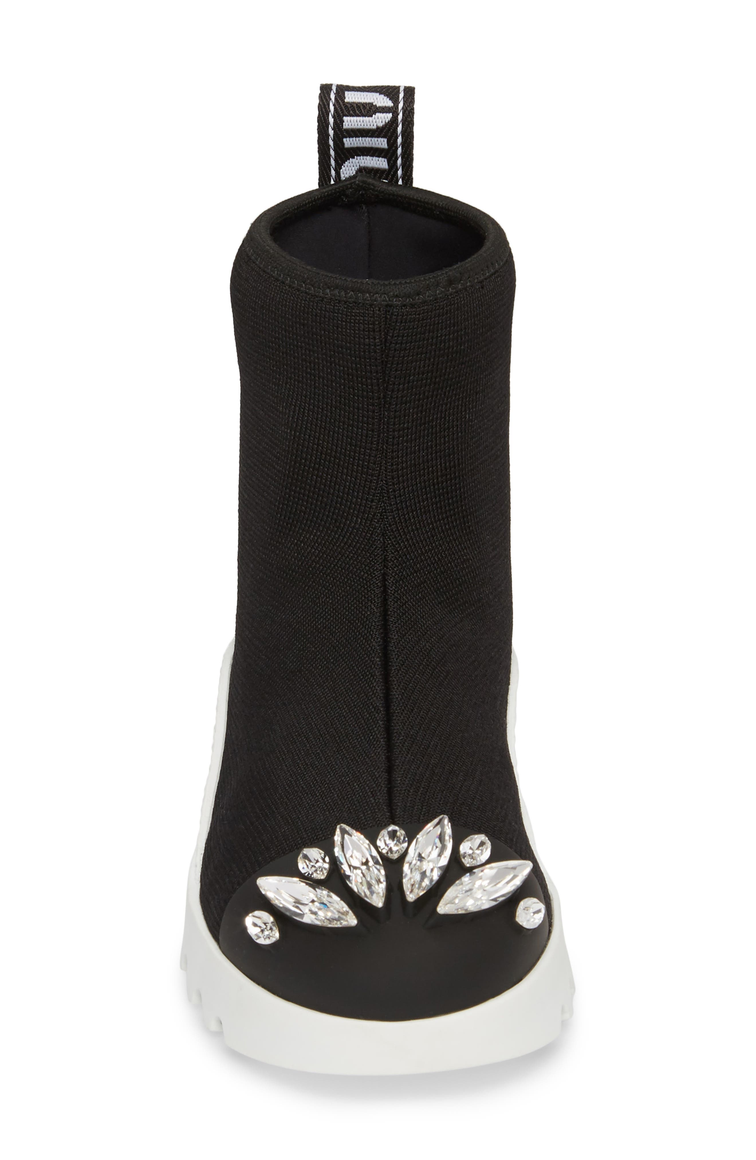 Miu Miu Embellished Sock Boot, Alternate, color, 