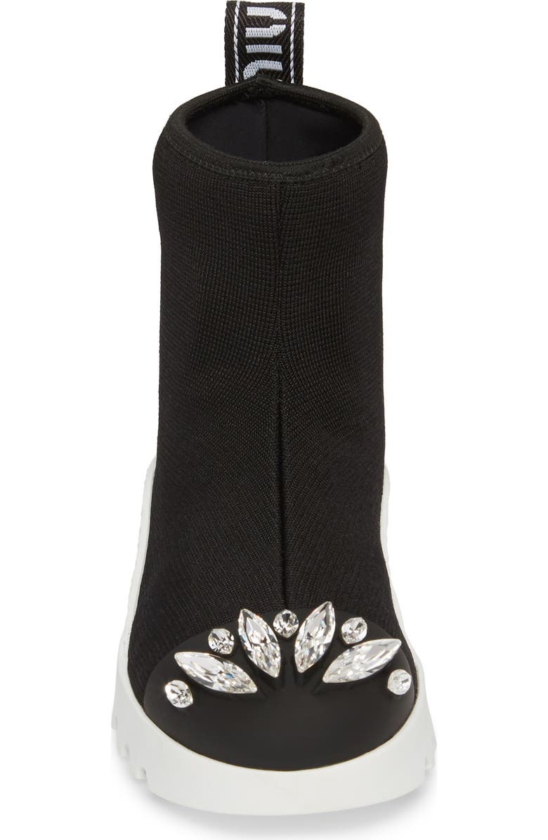 Miu Miu Embellished Sock Boot, Alternate, color,