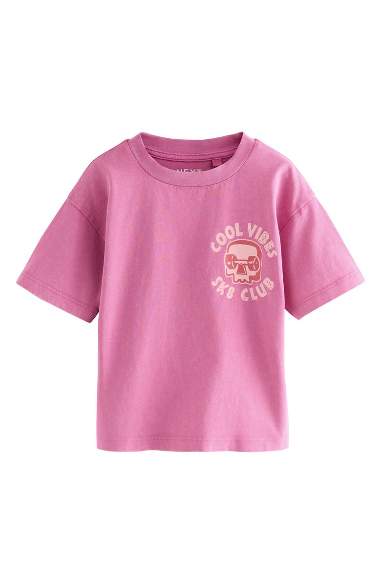 NEXT Kids' Skater Cotton Graphic T-Shirt, Main, color, Pink