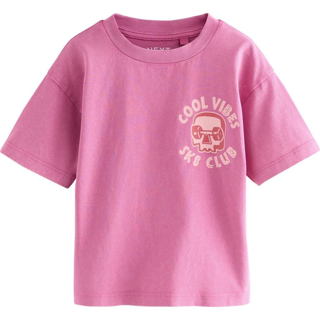 Next Kids' Skater Cotton Graphic T-shirt In Pink