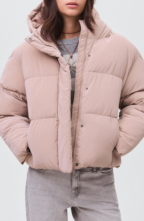Mango Teen Hooded Puffer Jacket In Pink