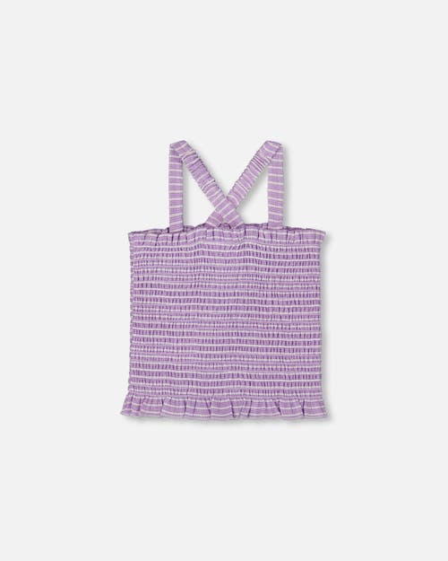 Deux Par Deux Little Girl's Smocked Tank Top Lilac In Lilac