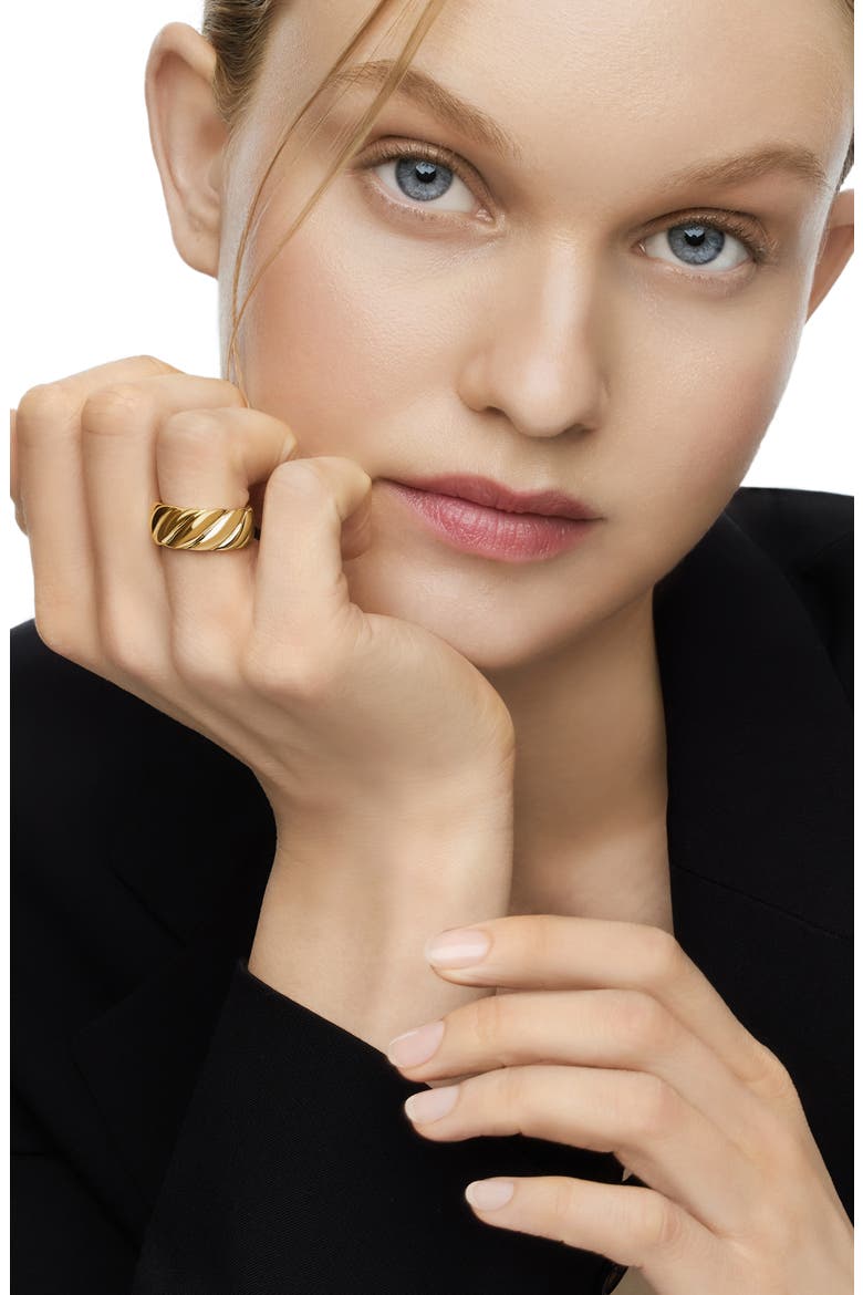 Sculpted Cable Band Ring in 18K Yellow Gold, Alternate, color, 18K YELLOW GOLD