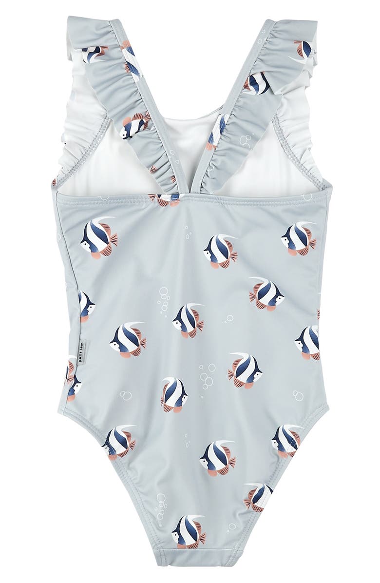 FIRSTS by Petit Lem Tropical Fish Print One-Piece Swimsuit, Alternate, color, 