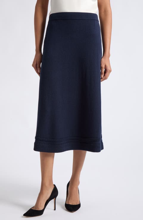 Crepe Knit Midi Skirt