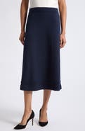 ST. JOHN Crepe Knit Midi Skirt
