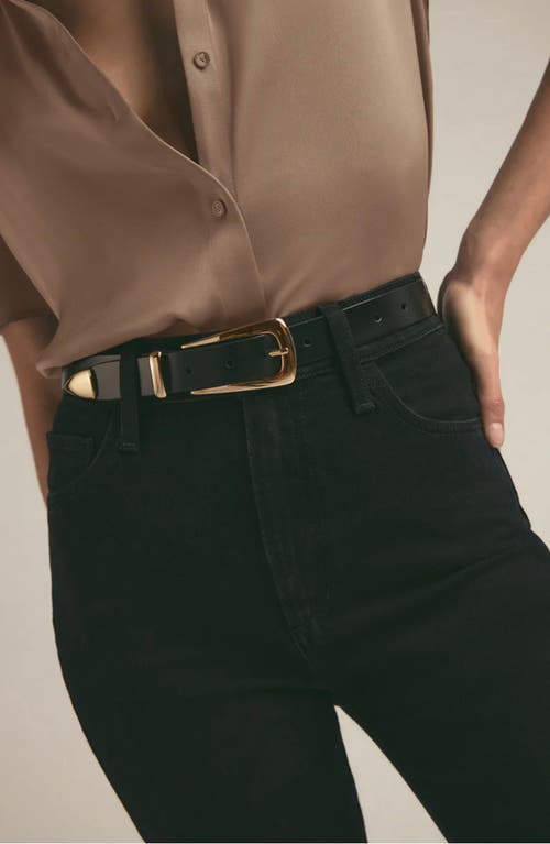Shop Favorite Daughter The Statement Leather Belt In Black/gold