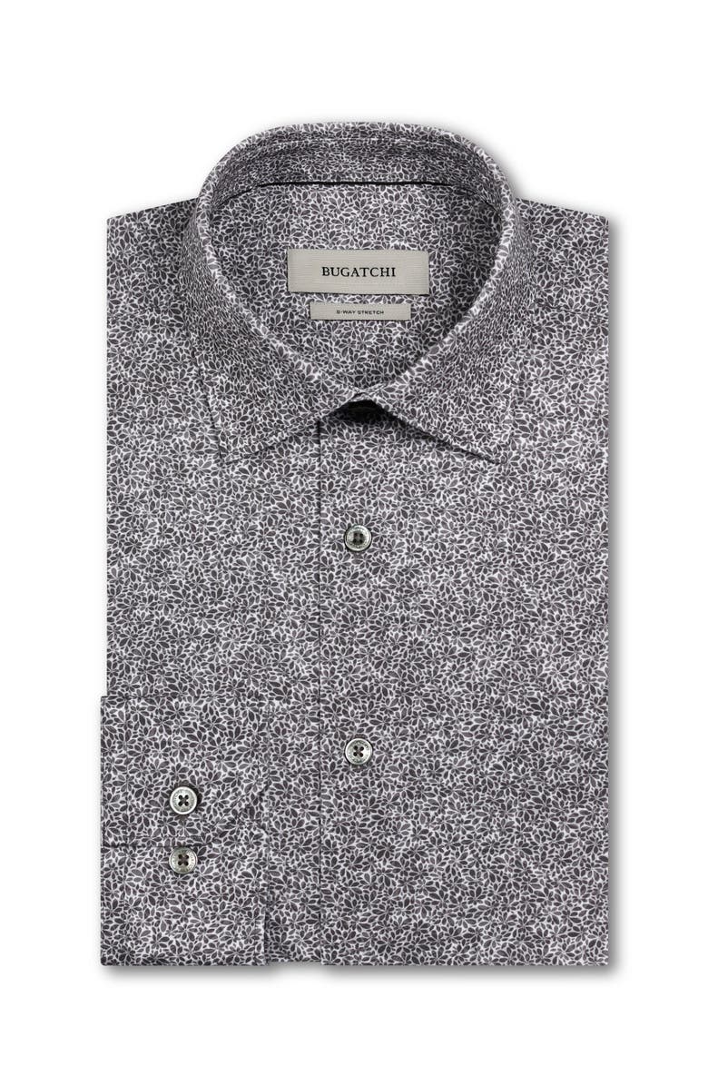 Bugatchi James OoohCotton<sup>®</sup> Floral Print Button-Up Shirt, Alternate, color, Graphite