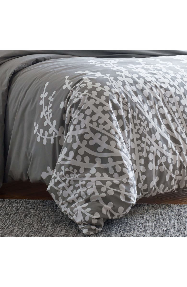 CITY SCENE Branches Cotton Duvet Cover Set, Alternate, color, Dark Grey