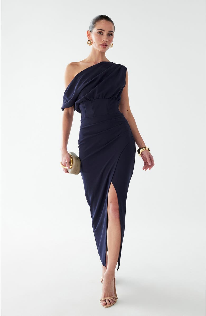 BWLDR Rhodia Midi Dress, Alternate, color, Navy Blue