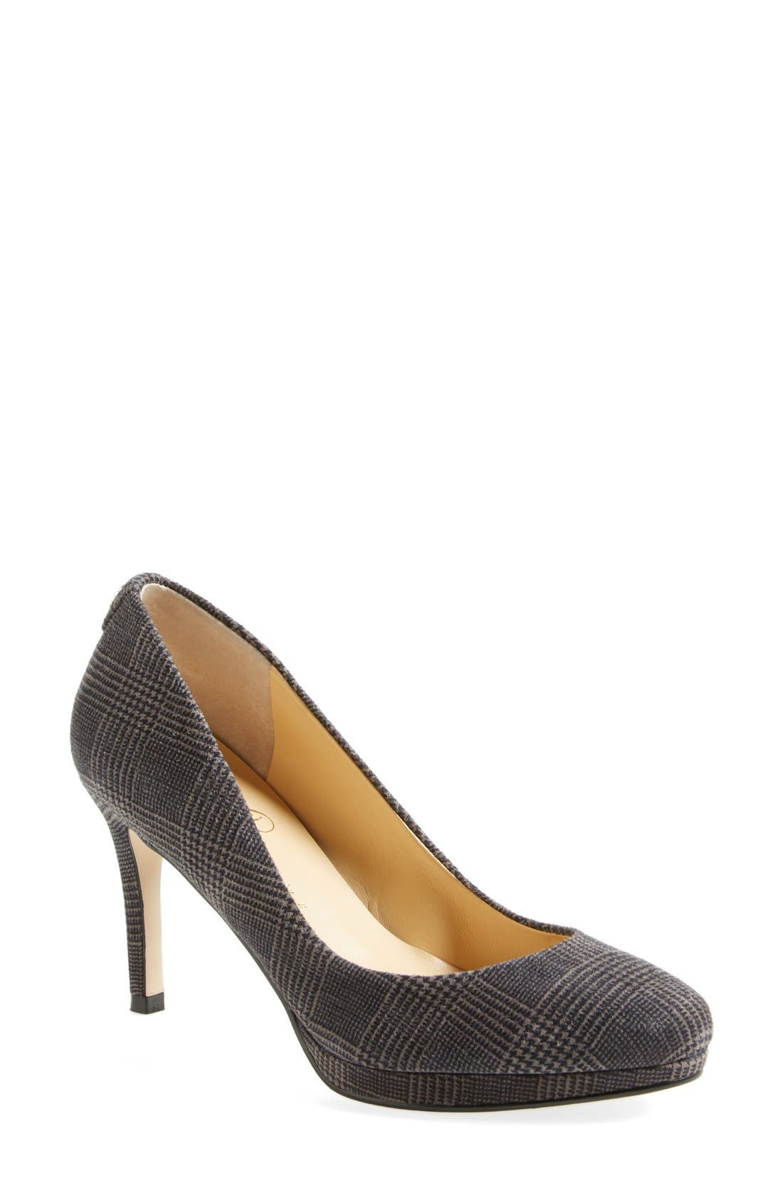 'Sophia' Pump (Nordstrom Exclusive), Main, color, GREY PLAID SUEDE