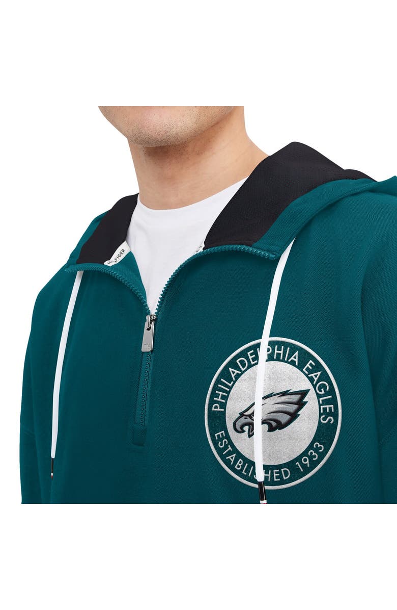 Tommy Hilfiger Men's Tommy Hilfiger Midnight Green Philadelphia Eagles Aaron Quarter-Zip Hoodie, Alternate, color, Green