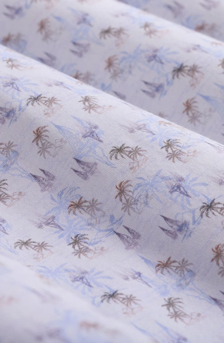 Bugatchi Miles OoohCotton<sup>®</sup> Tropical Sail Boat Print Short Sleeve Button-Up Shirt, Alternate, color, Air Blue