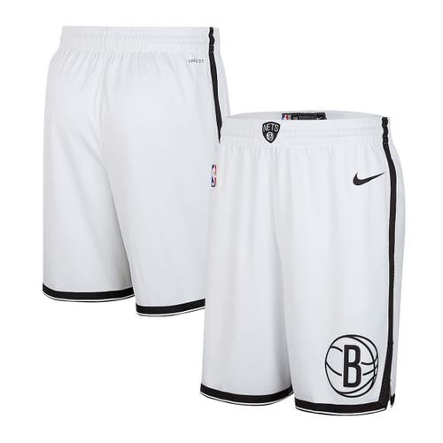 Nike White Brooklyn Nets 2024/25 Association Edition Swingman Shorts In White