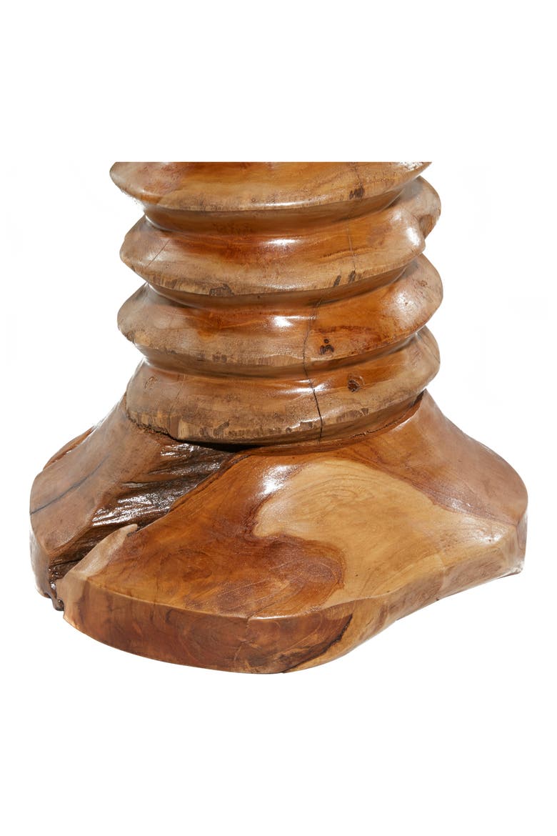 SONOMA SAGE HOME Brown Teakwood Rustic Accent Table with Coiled Base ...