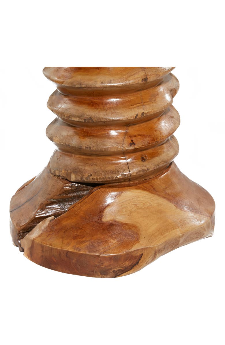SONOMA SAGE HOME Brown Teakwood Rustic Accent Table with Coiled Base, Alternate, color, 