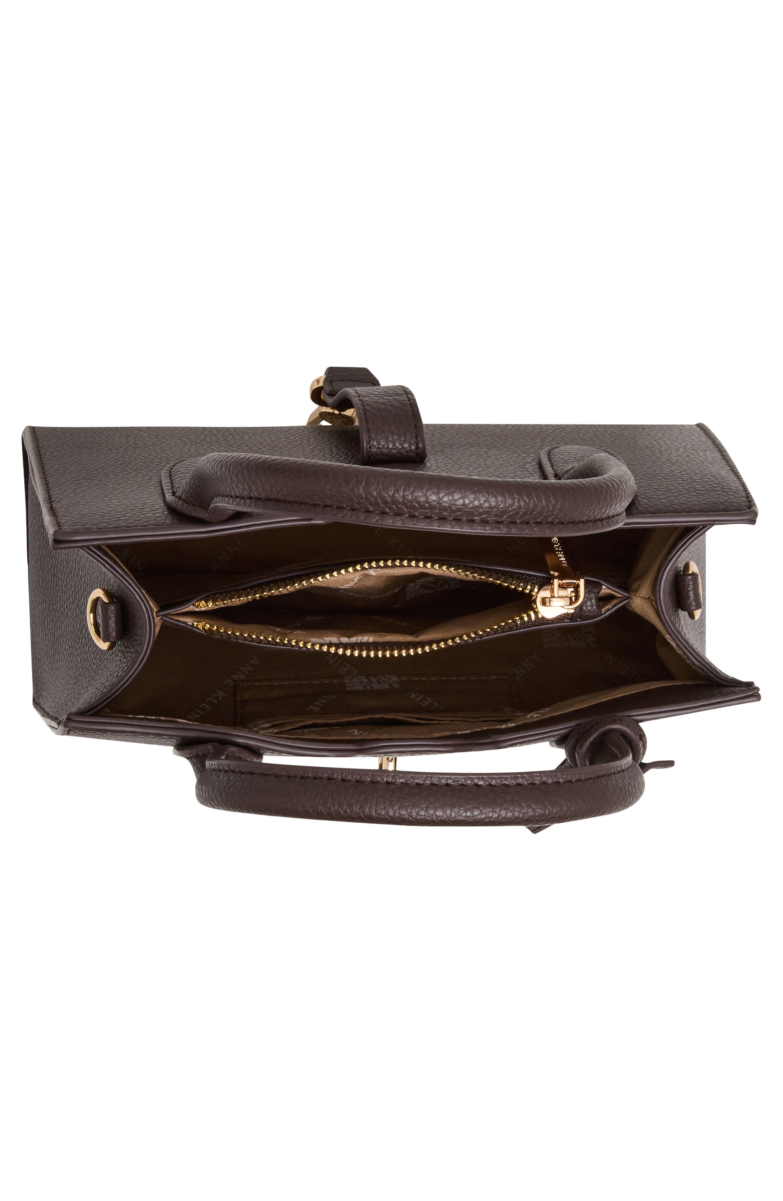 Anne Klein Small Satchel, Alternate, color, Espresso