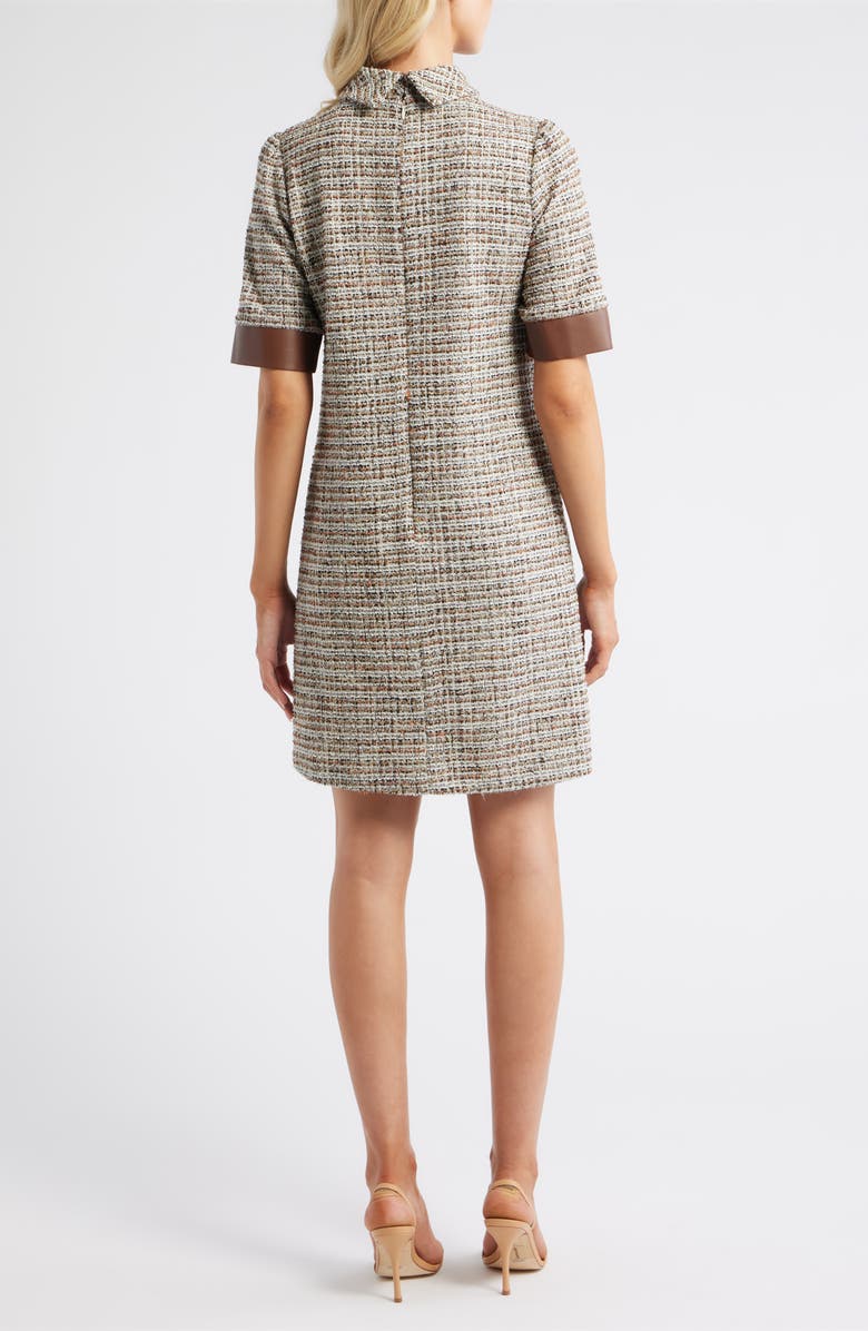 Julia Jordan Metallic Tweed Dress, Alternate, color, Brown Multi
