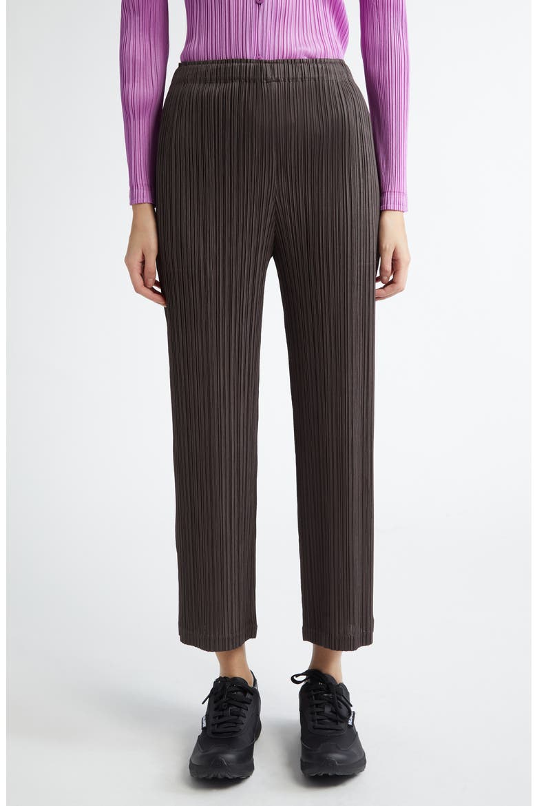 Thicker Bottoms Pleated Wide Leg Crop Pants, Main, color, STEEL GRAY