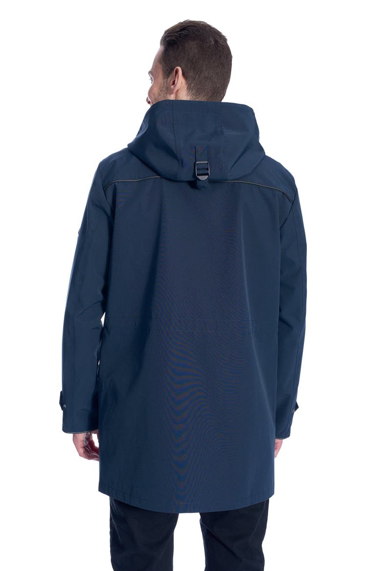 BANKS - Weather Resistant Storm Jacket with Drawstring Hood Raincoat, Alternate, color, NAVY