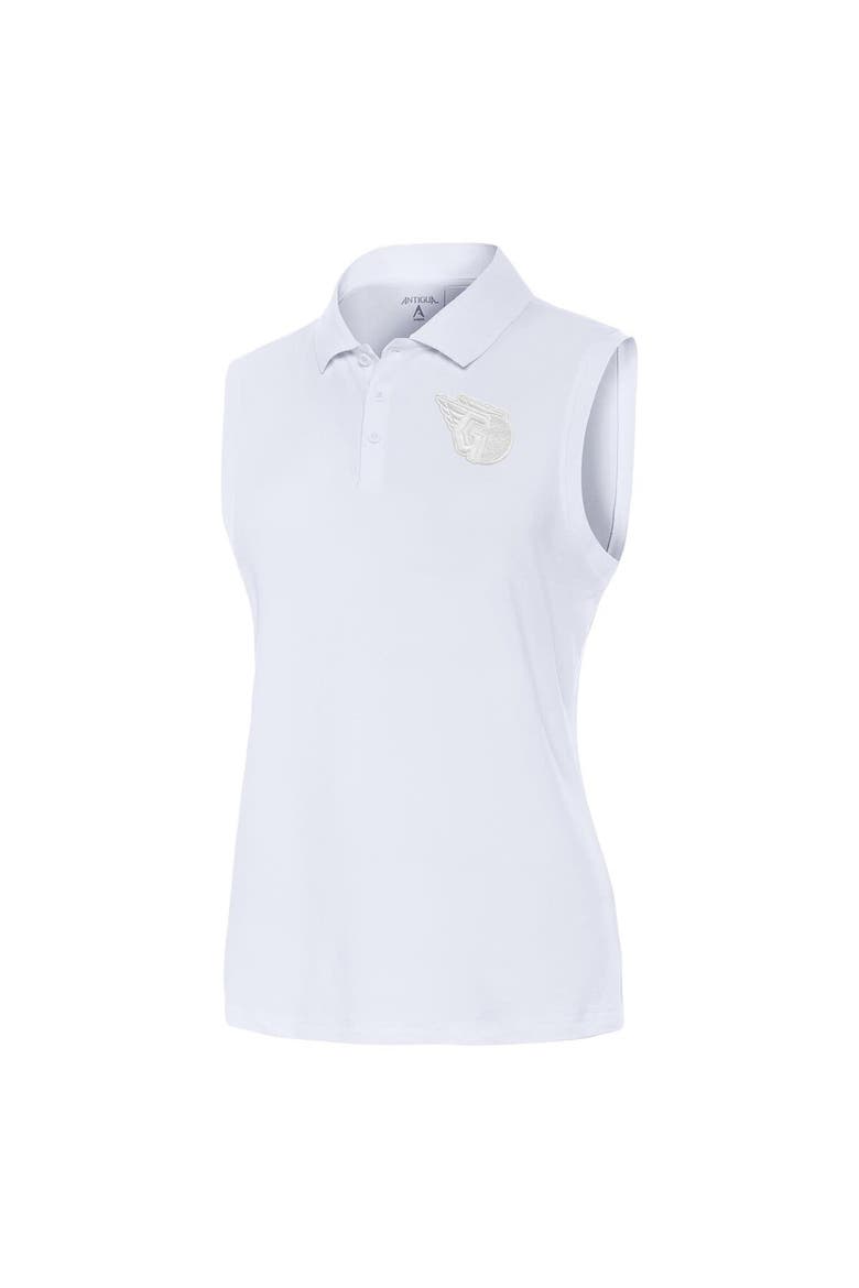 Women's Antigua  White Cleveland Guardians Recap Sleeveless Polo, Main, color, White