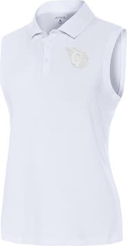 ANTIGUA Women's Antigua White Cleveland Guardians Recap Sleeveless Polo