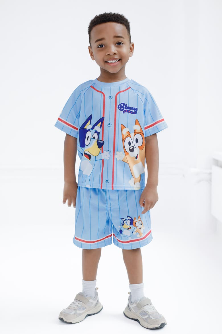 Baseball Jersey and Shorts Set, Alternate, color, Bluey Bingo Blue