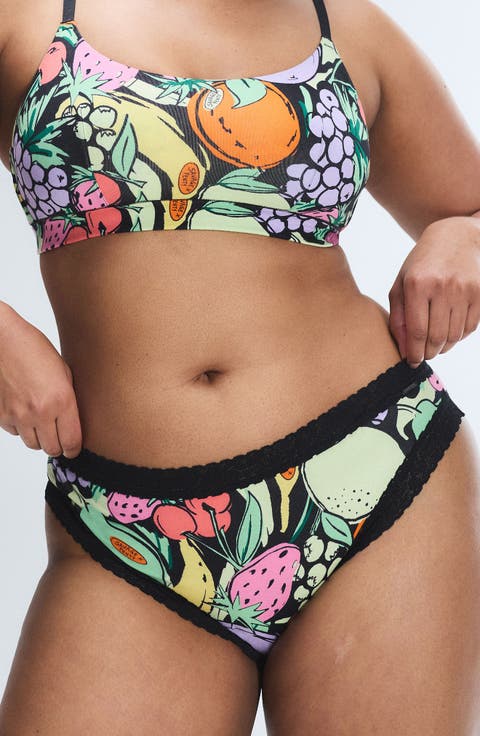 Essentials Lace Trim Stretch Cotton Cheeky Briefs (Regular & Plus)