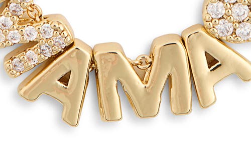 Leith Demi-fine Cubic Zirconia Heart Stud Earrings & Mama Pendant Necklace Set In Clear- Gold