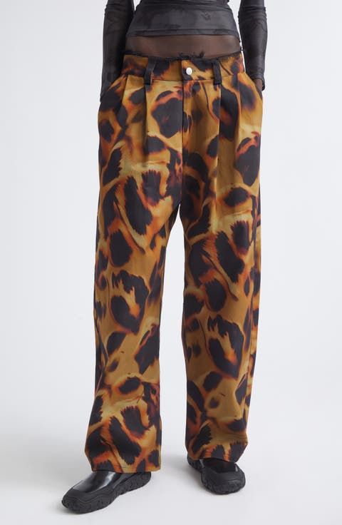 Catchfly Pleated Wide Leg Jeans