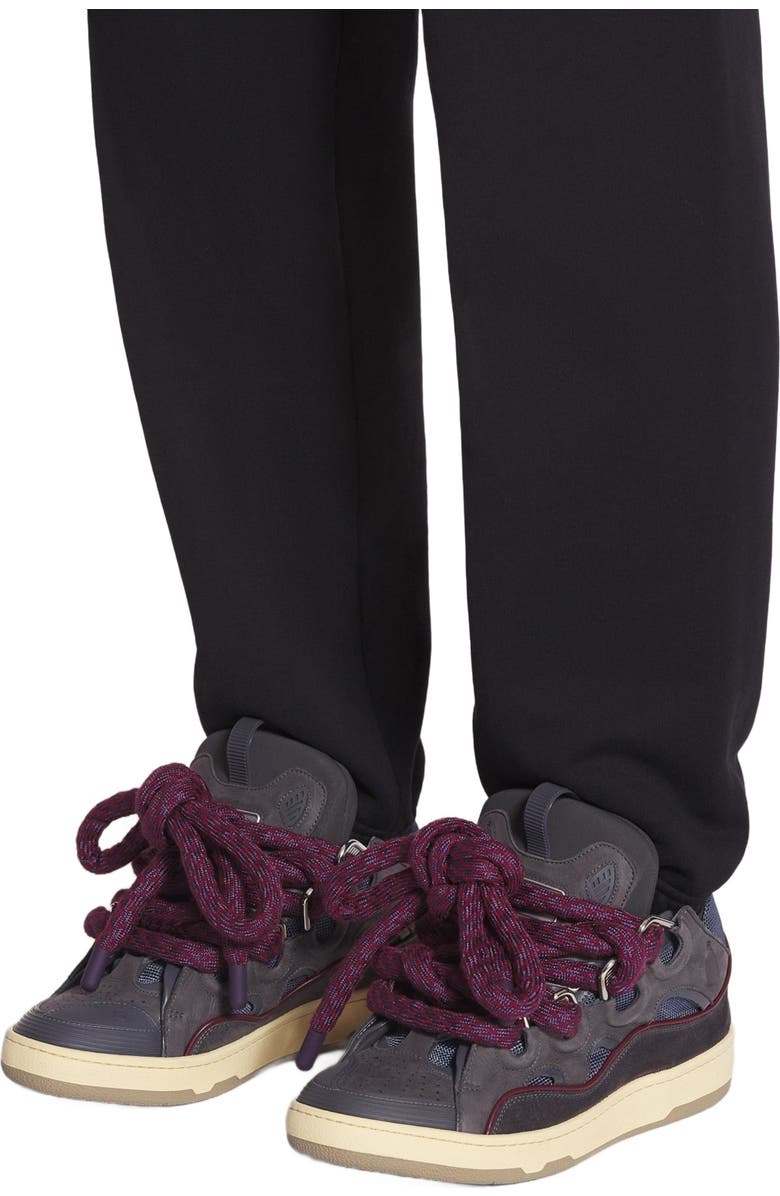 Lanvin Curb Sneakers In Leather With Snake Laces For Men, Alternate, color,