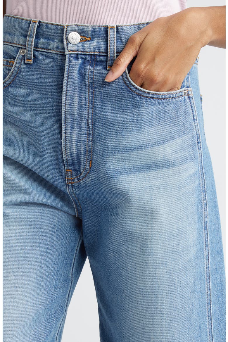 Taylor Raw Hem High Waist Crop Wide Leg Jeans, Alternate, color, ENOUGH SAID