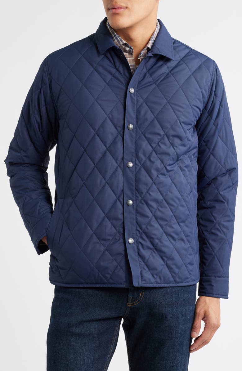 Peter Millar Brighton Quilted Shirt Jacket, Alternate, color, Navy