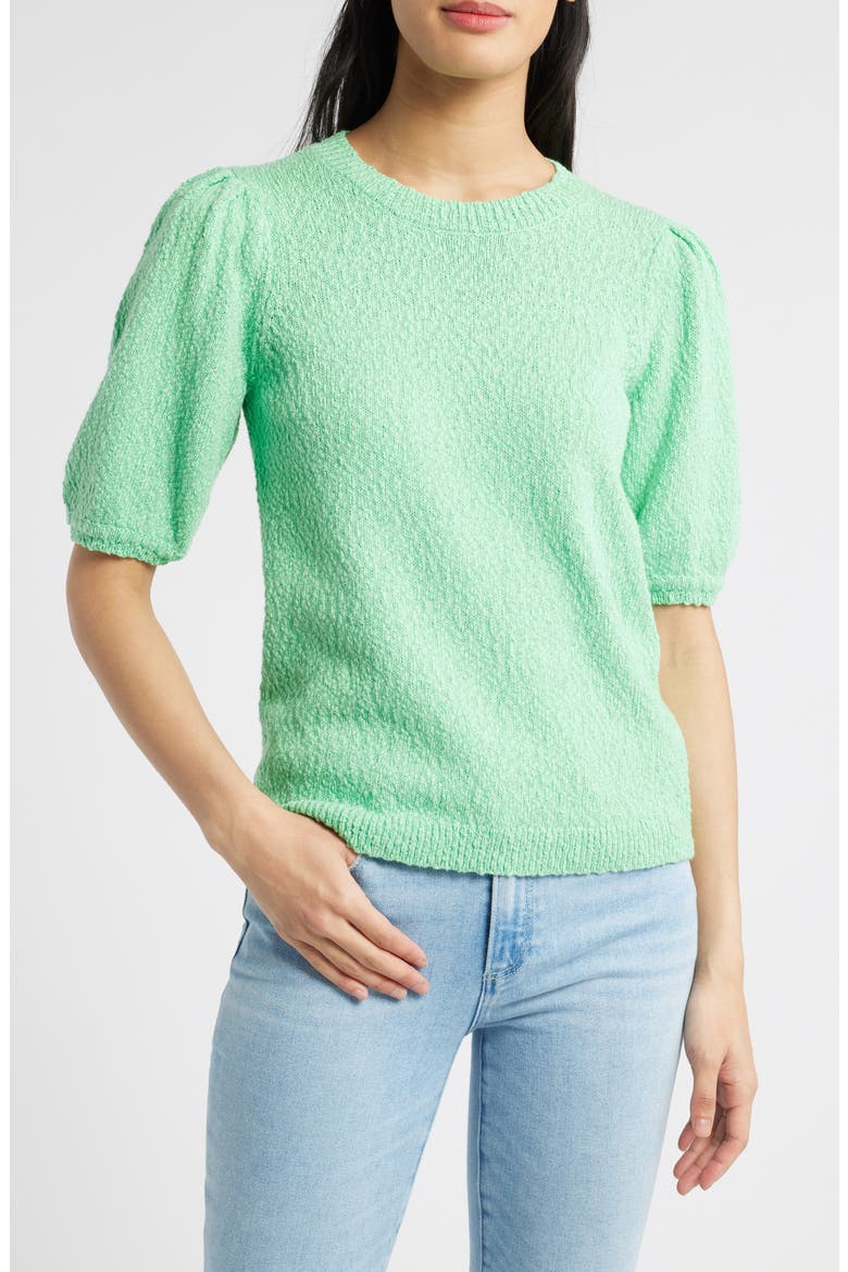 Novelty Short Sleeve Cotton Sweater, Main, color, GREEN CELTIC