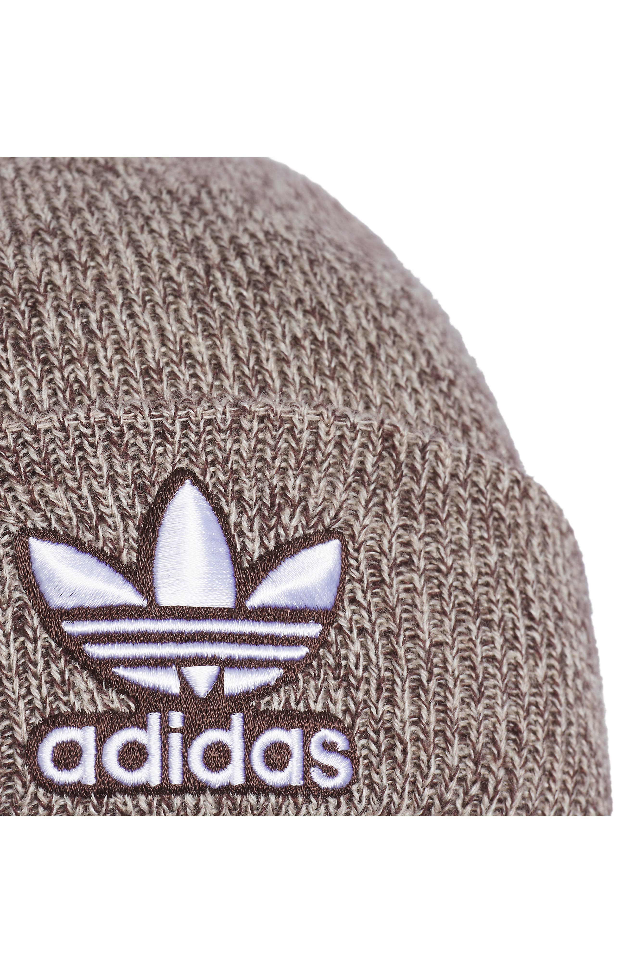 adidas Trefoil Logo Patch Marled Rib Beanie | Nordstromrack