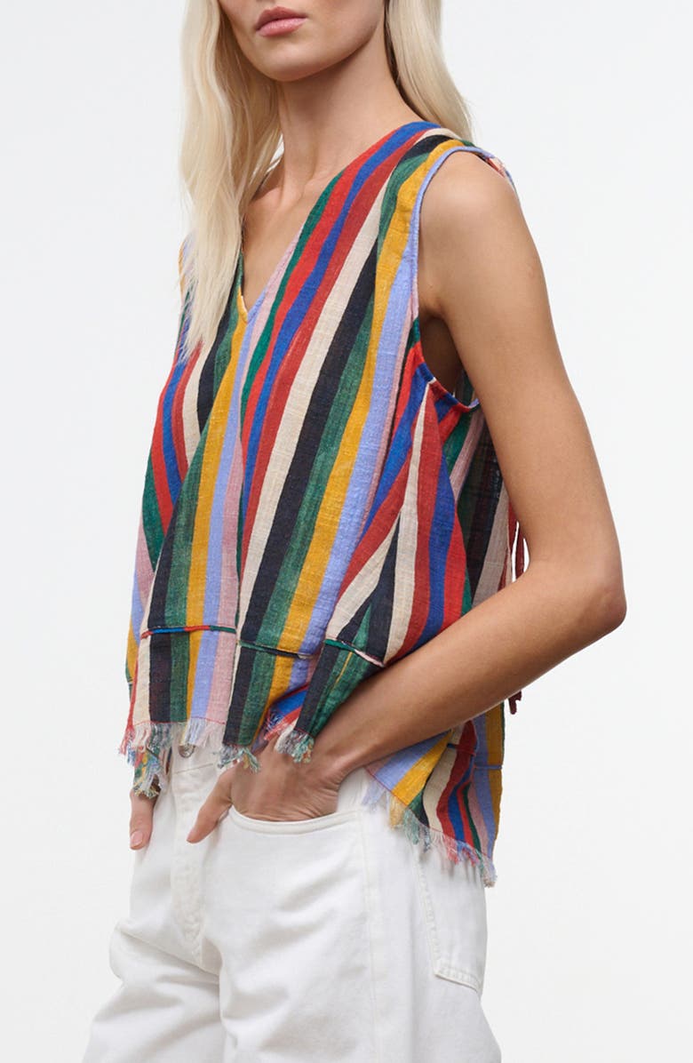 STAUD Elena Stripe Sleeveless Top, Alternate, color, Artist Stripe