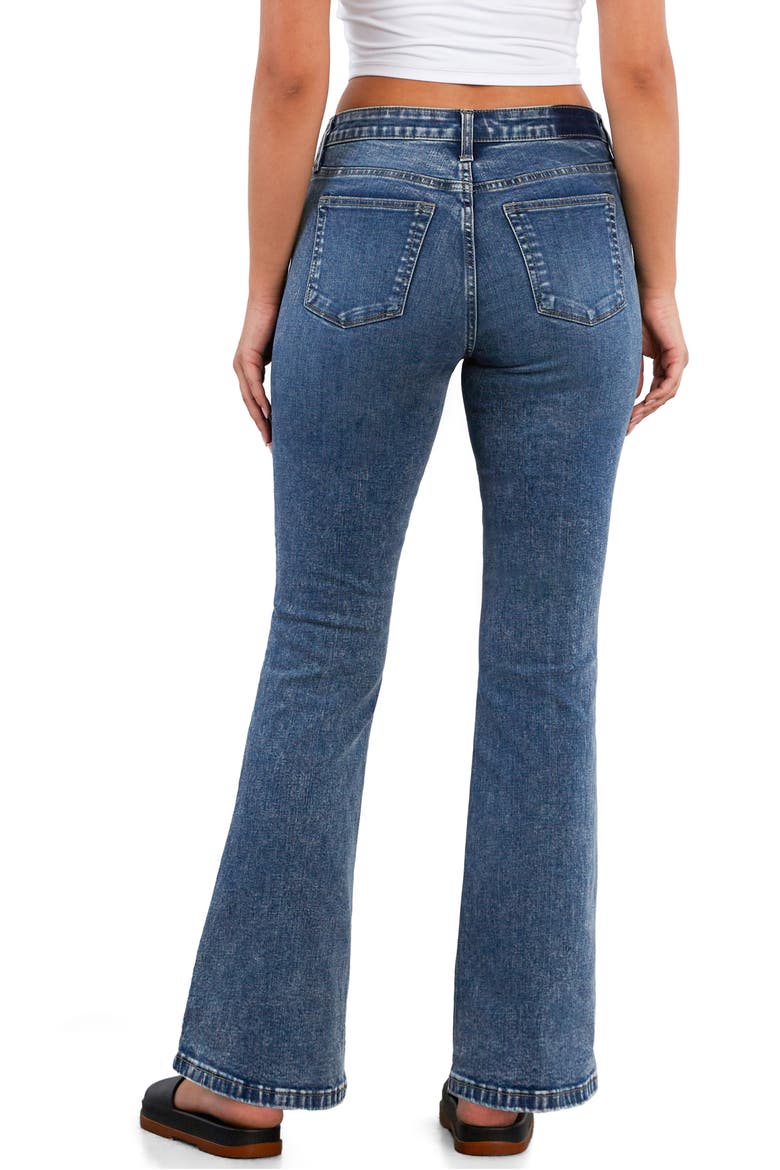 Happy Mid Rise Flare Jeans, Alternate, color, ETERNAL BLUE