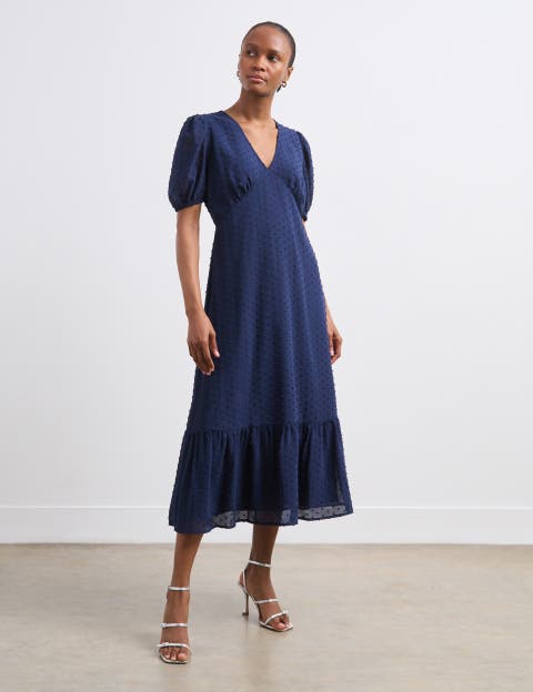Loretta V-Neck Georgette Midi Dress