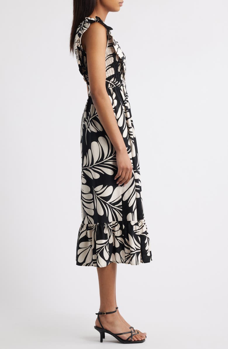 Anne Klein Print Ruffle Midi Dress, Alternate, color,