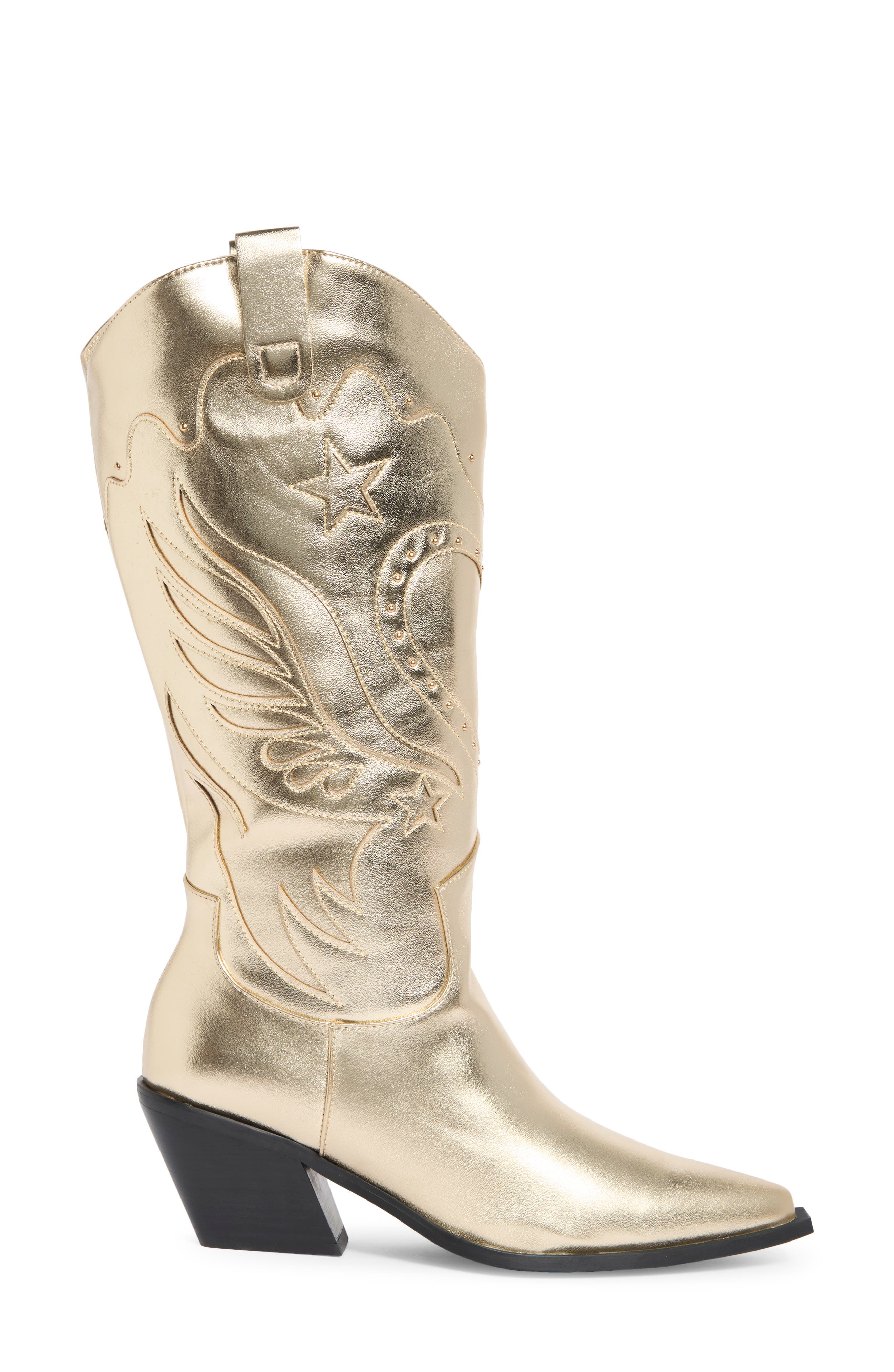 Everlyn Western Boot, Alternate, color, GOLD METALLIC