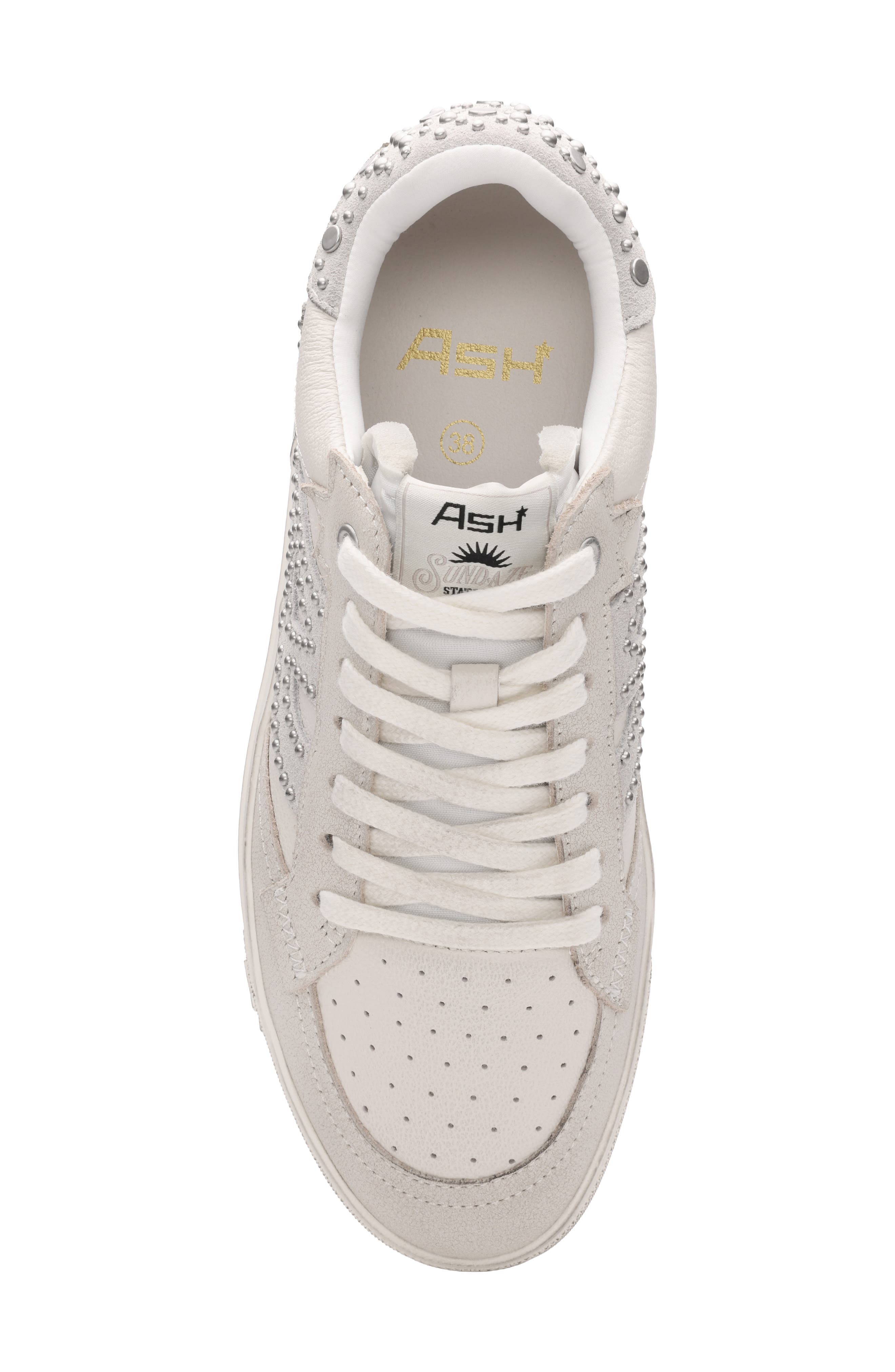 Ash Moonlight Stud Sneaker, Alternate, color, Beige/ White/ Grey