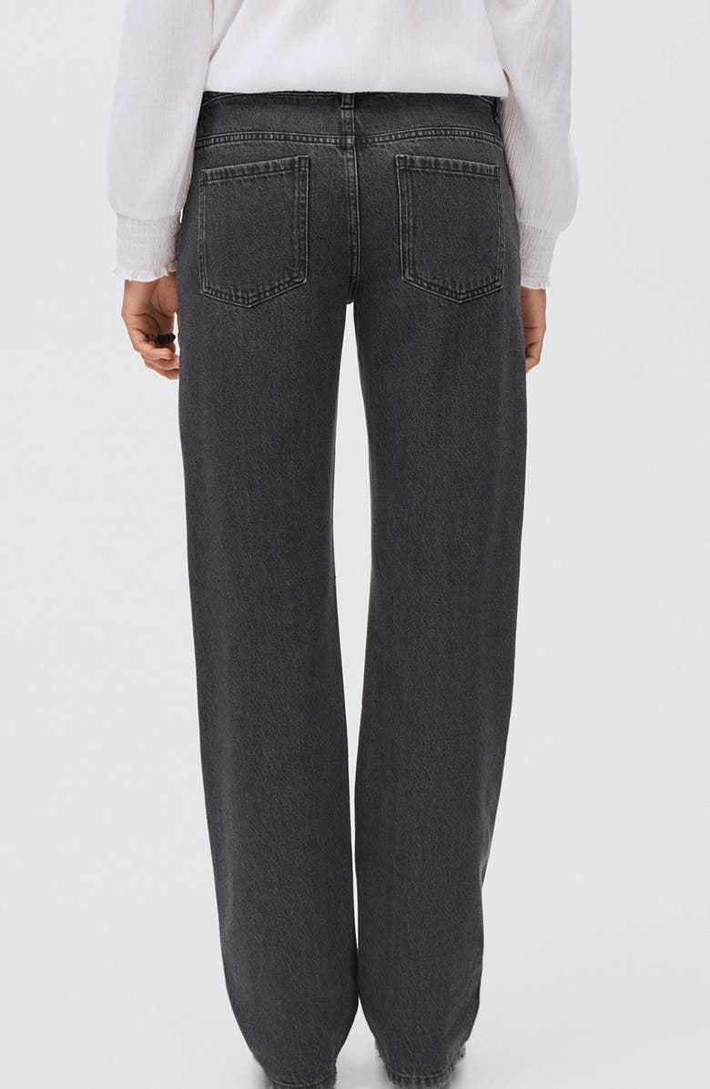 MANGO TEEN Rhinestone Straight Leg Jeans, Alternate, color, Black Denim