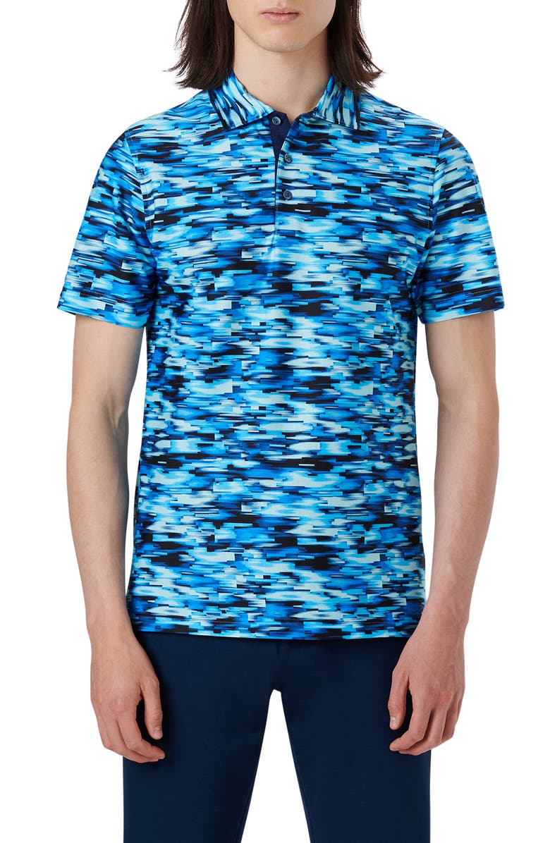 Bugatchi Hendrix Digital Abstract Print Cotton Polo, Main, color, 
