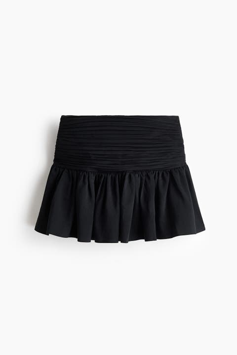 Ruched-waist Mini Skirt