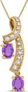 Haus of Brilliance 14K Yellow Gold 6x4mm Oval Pink Sapphire and 1/5 Cttw Diamond Pendant Necklace -