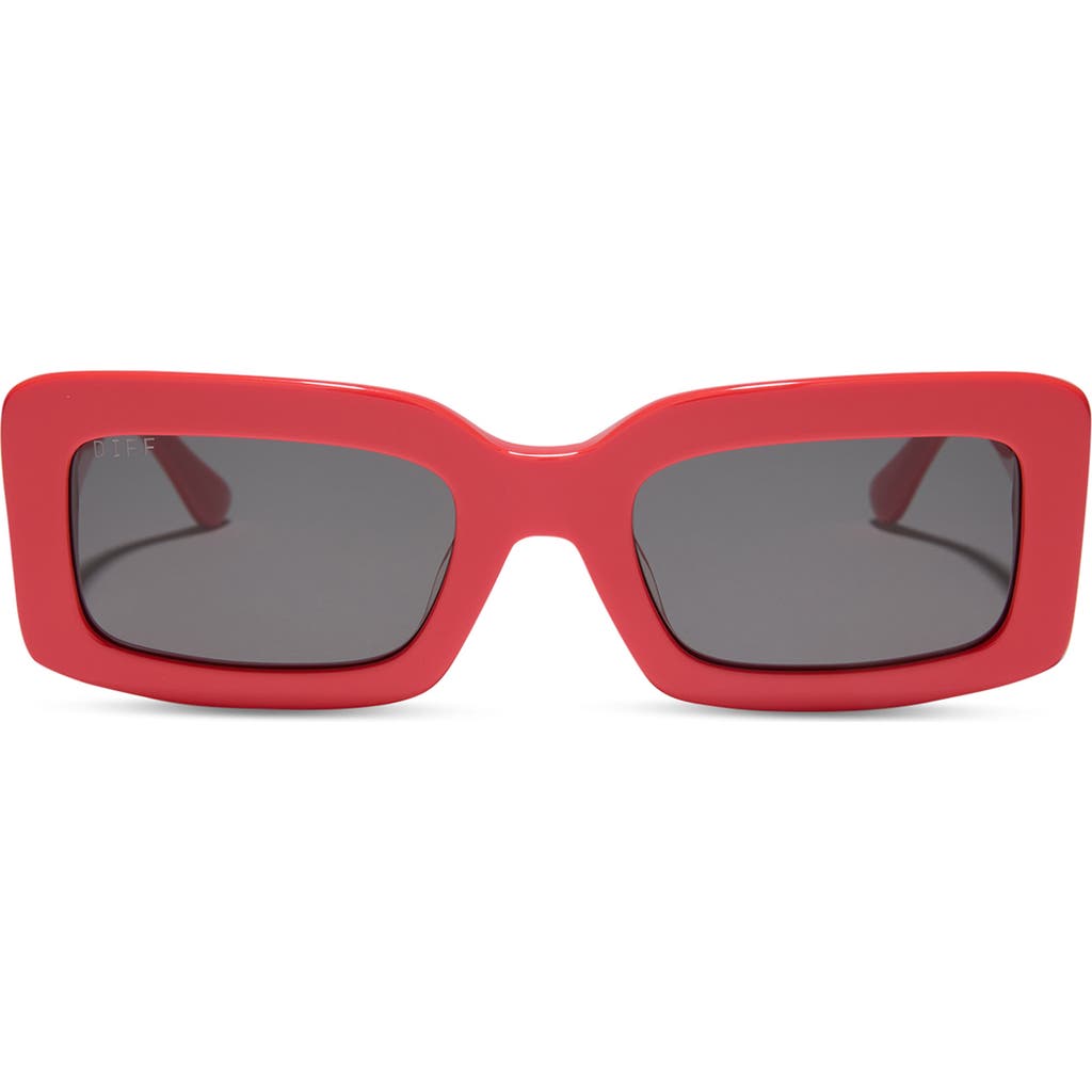Diff Indy 51mm Polarized Rectangular Sunglasses In Gray