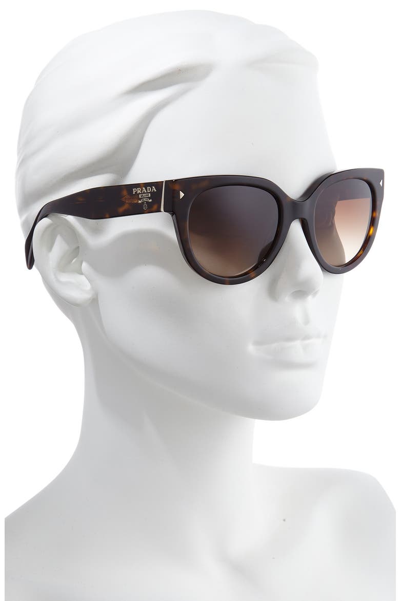 Phantos 54mm Gradient Cat Eye Sunglasses, Alternate, color, HAVANA/ BROWN GRAD