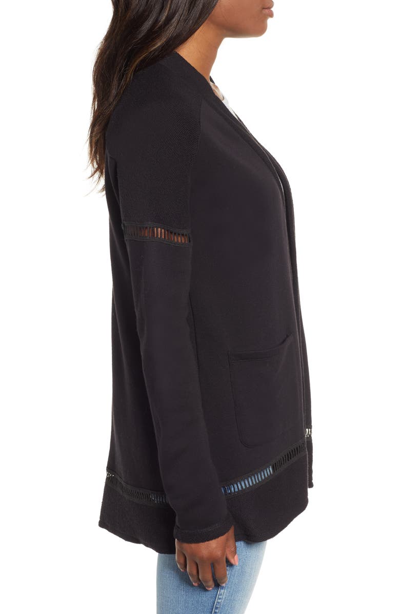 Caslon<sup>®</sup> French Terry Open Front Cotton Cardigan, Alternate, color, 