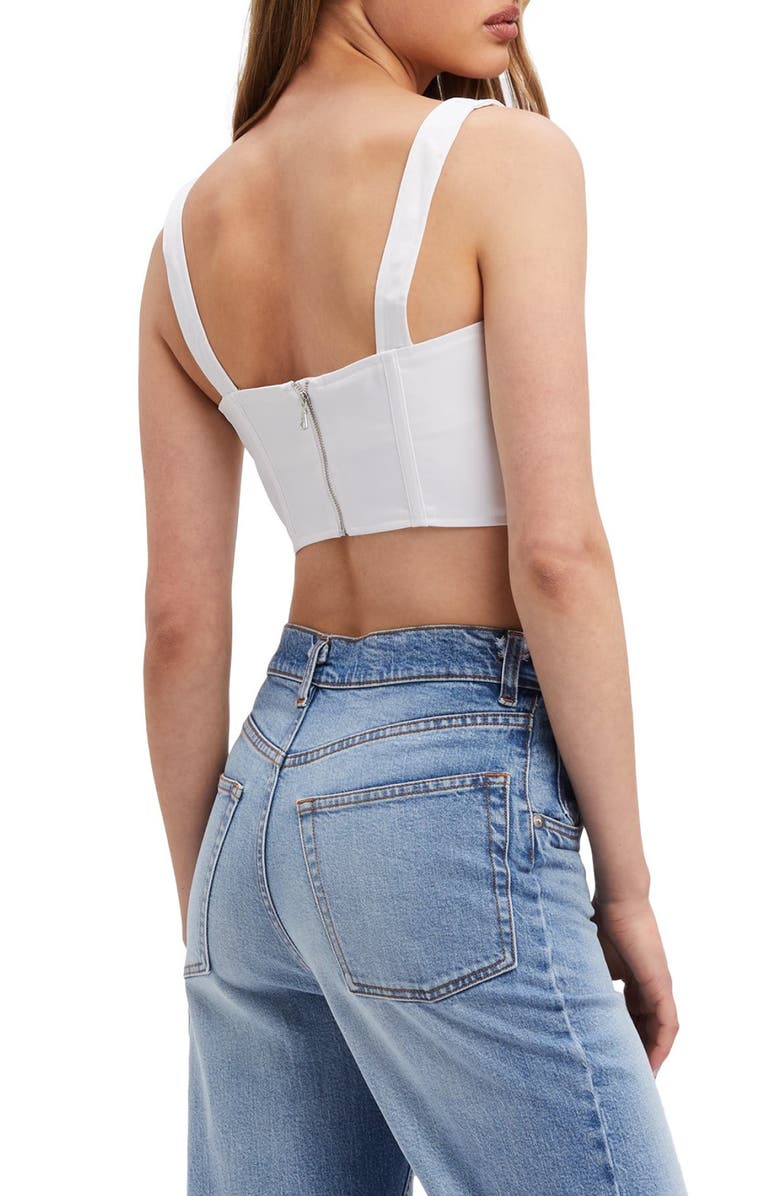 Bardot Satin Corset Top, Alternate, color,