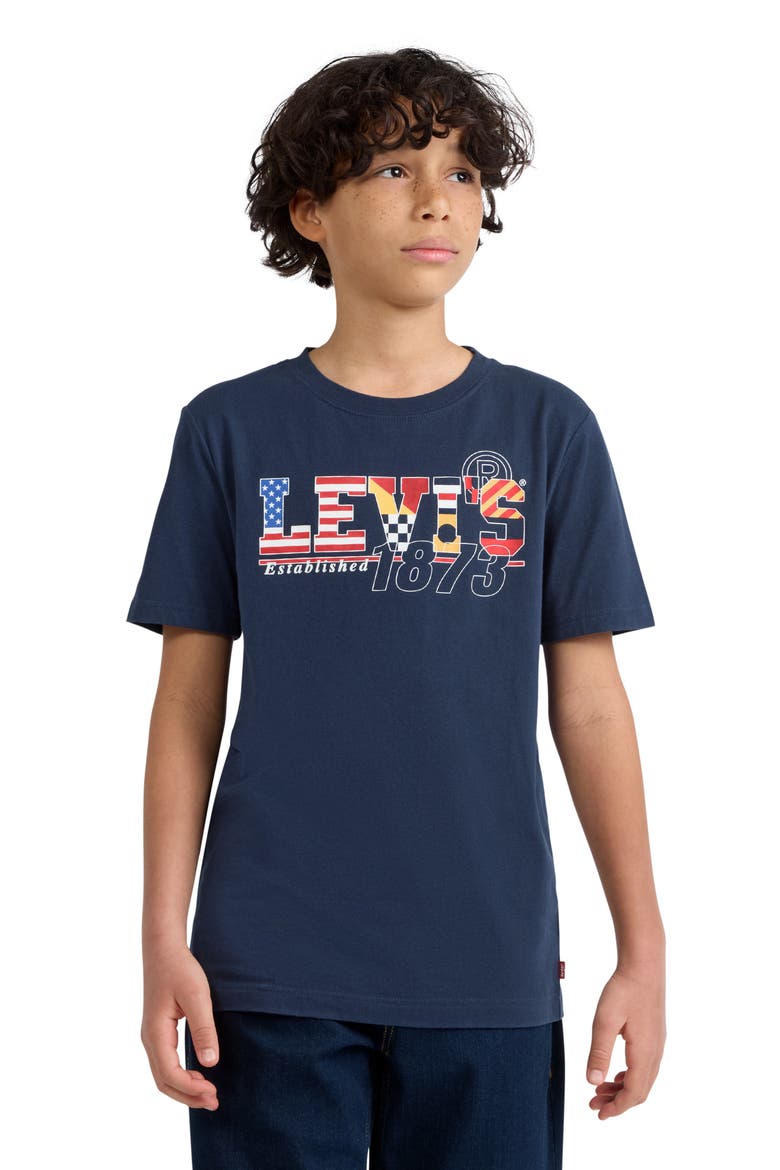 Kids' 1873 Logo Graphic T-Shirt, Main, color, DRESS BLUES